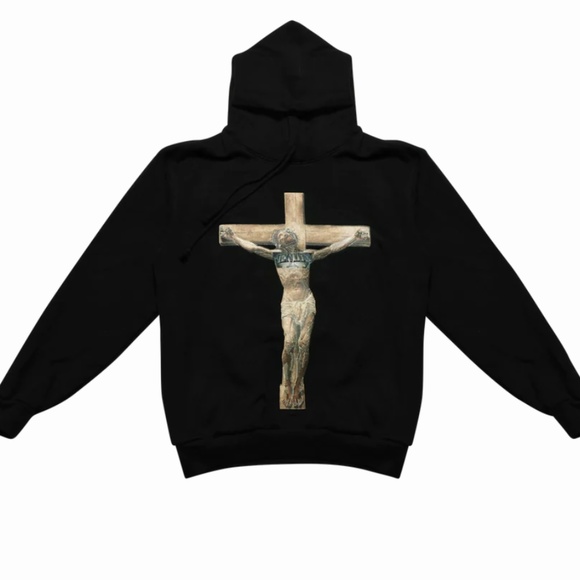 NWOT 424 On Fairfax X BORNXRAISED- EMBROIDERED CHRIST HOODIE - Picture 1 of 5